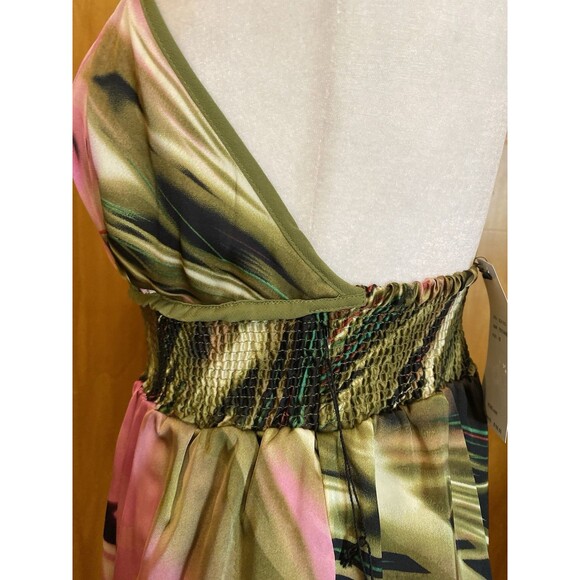 BCBGMAXAZRIA psychedelic Multi Spaghetti Ruffle open Back Maxi Dress Sizes XS/S - Picture 12 of 13